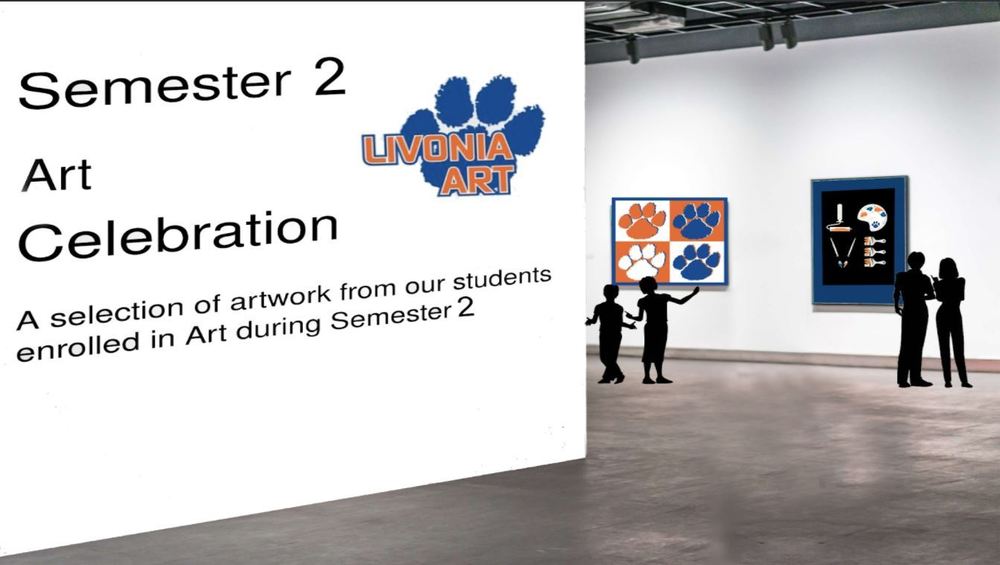 virtual art gallery announcing the semester 2 art celebration