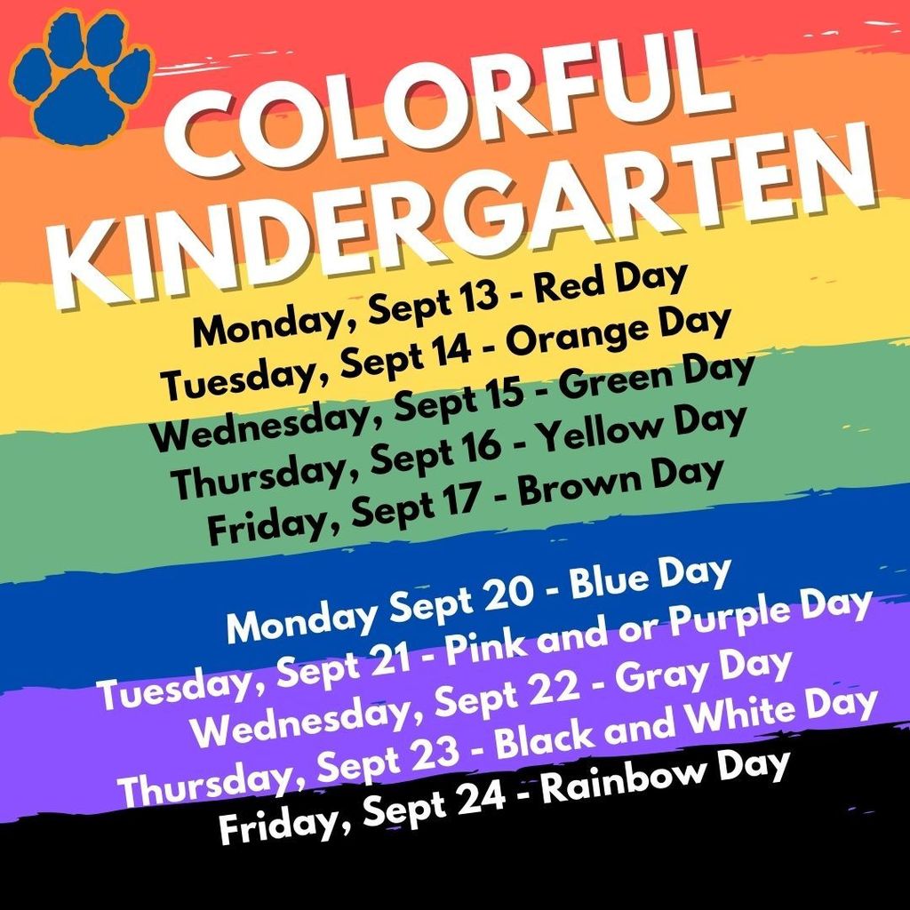 Colorful kindergarten days graphic