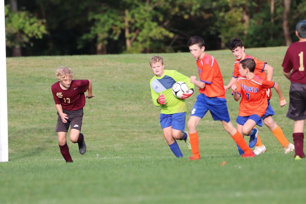 goalie with soccer ball