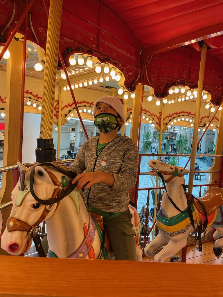 a student on the carousel