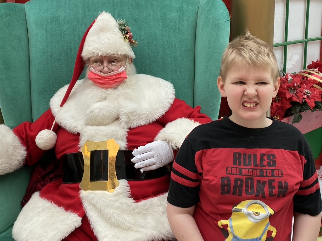 a student with santa