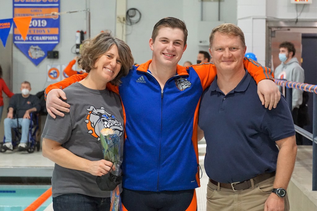 swimmer and parents