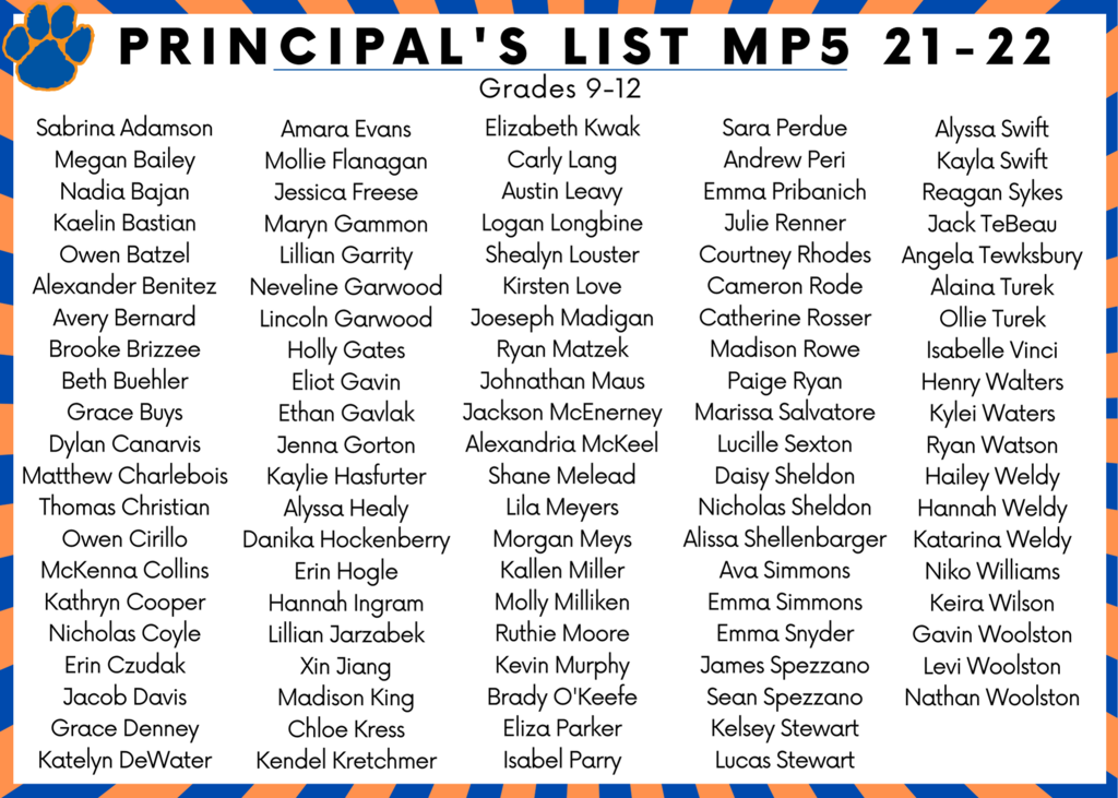 principal's list