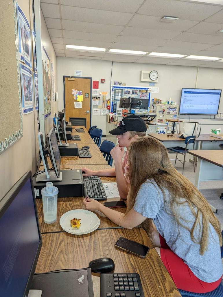 students on computer