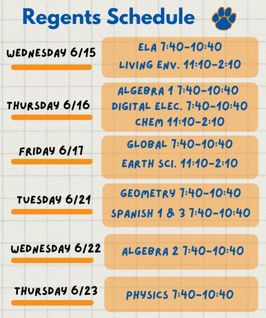regents schedule