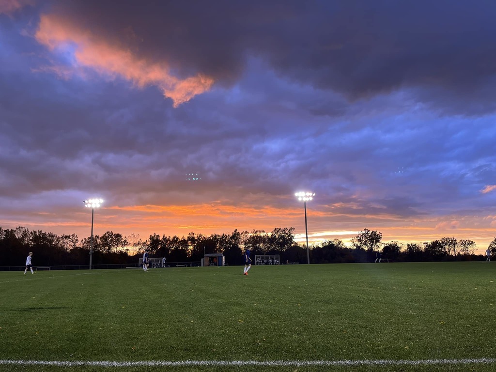 sunset over soccer field