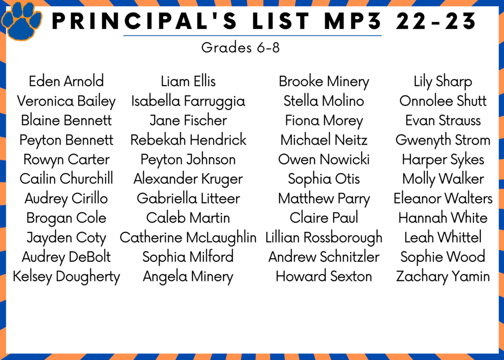 principal's list 6-8