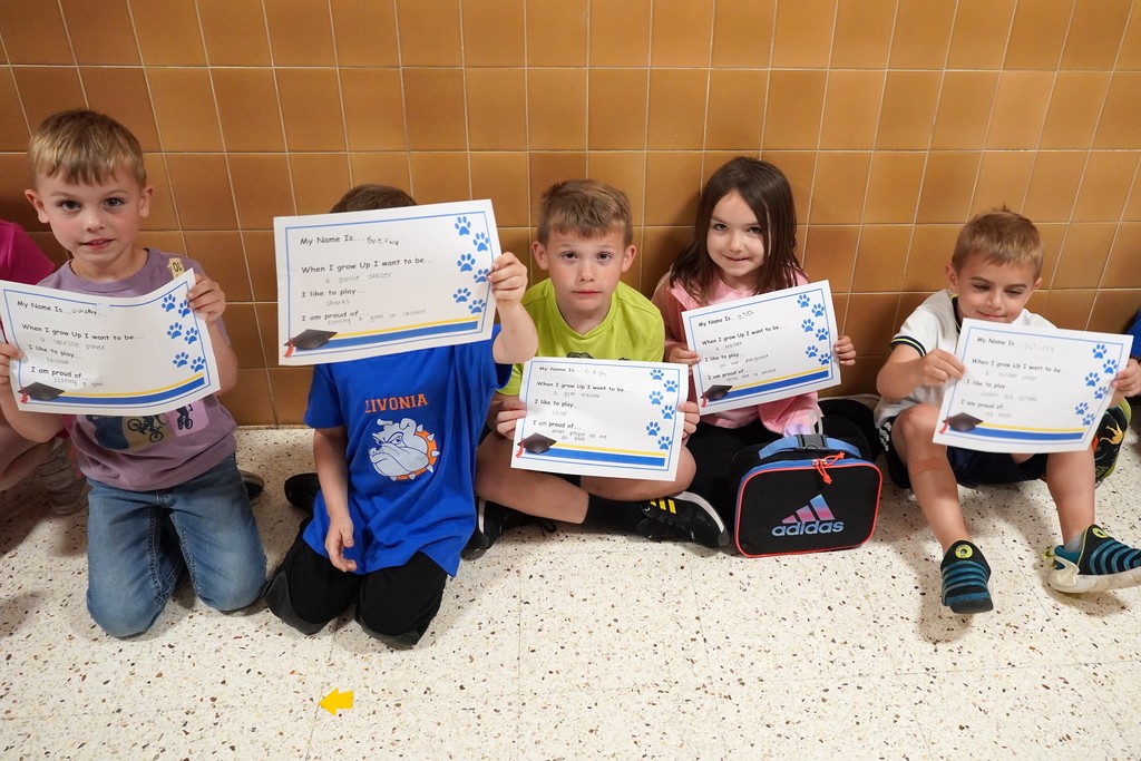 students with signs