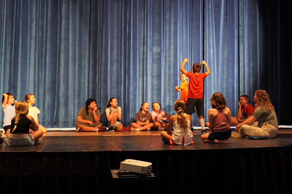 students on stage